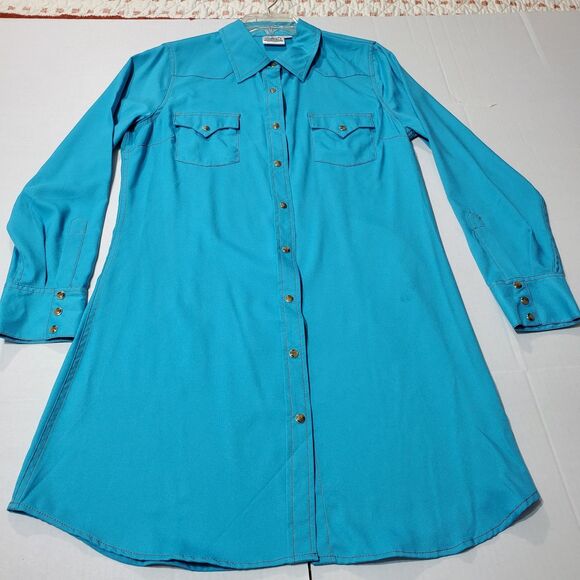 Cowgirl Justice Shirt Midi Dress Western Style Size L - Picture 8 of 16